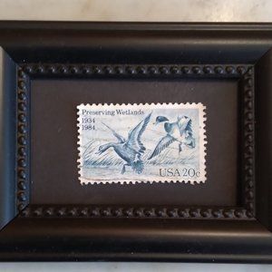 Framed Stamp Art - Preserving Wet Lands